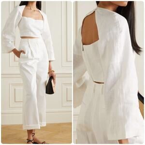 Mara Hoffman Julia Crop Top White